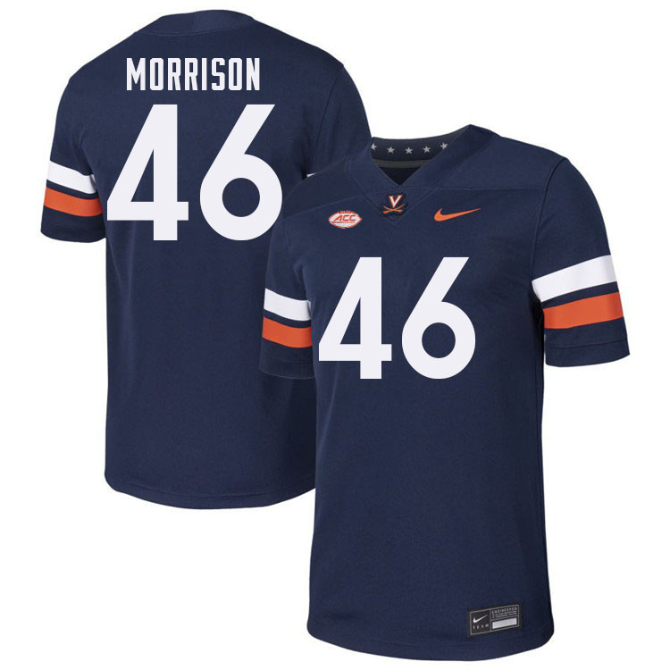 Virginia Cavaliers #46 Chase Morrison College Football Jerseys Stitched-Navy